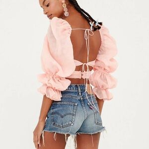 For love and lemons Hampton pink tie crop top size small